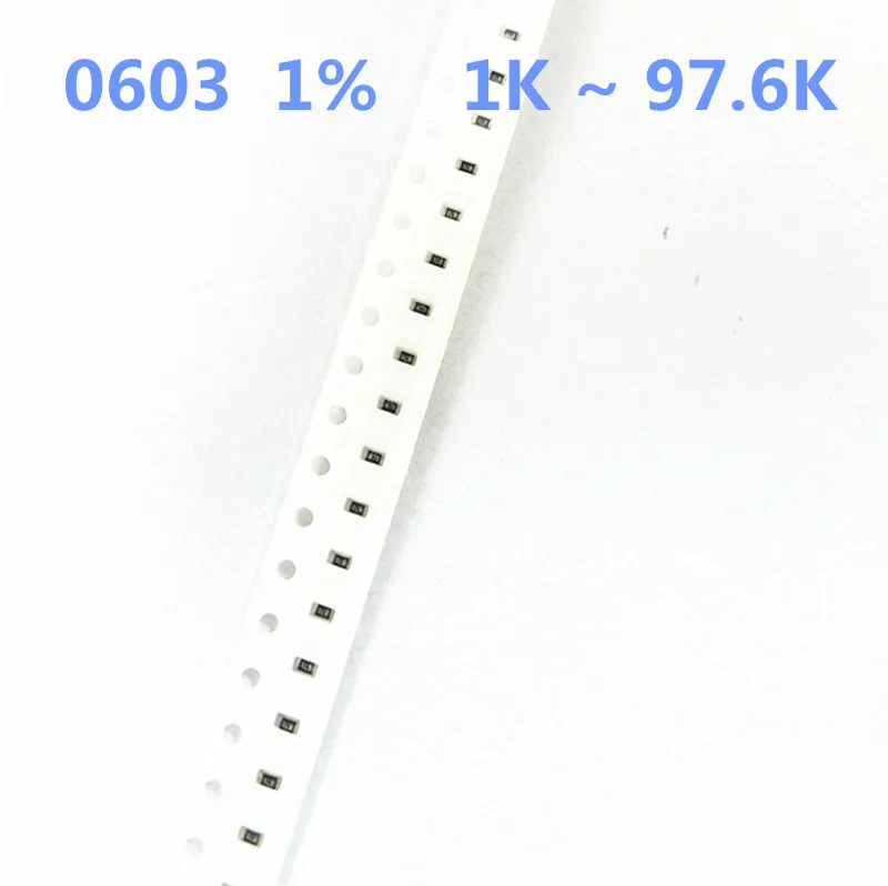 100 шт. 0603 SMD резистор 1/10 Вт 1% K 1 33 37 4 43 47 5 54 58 6 62 65 69 74 78 8 ом