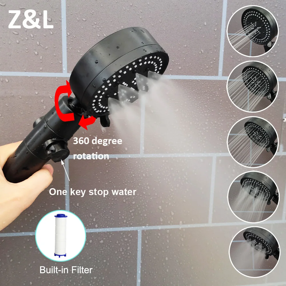 

Насадка для душа Z & L, вращающаяся на 360 градусов, 5 режимов