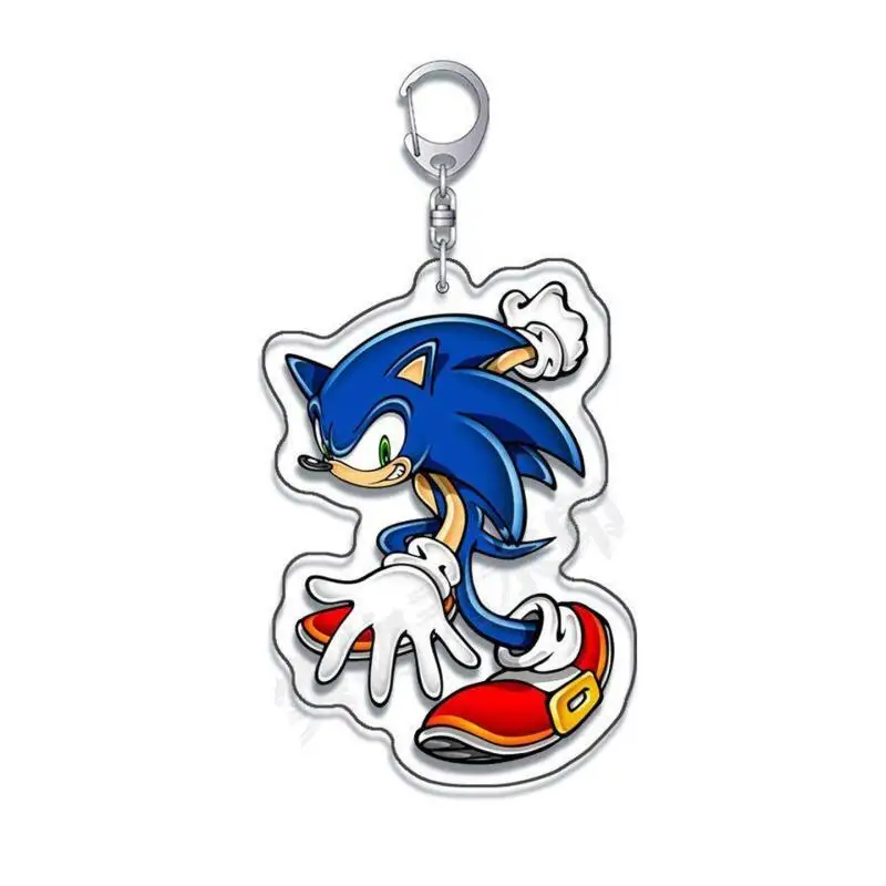 Фото Акриловый брелок-подвеска Sonic Sweet Adventure: Соник, Шэдоу, Наклз (2 позы) – игровой мультяшный брелок для сумки, креативный подарок №5