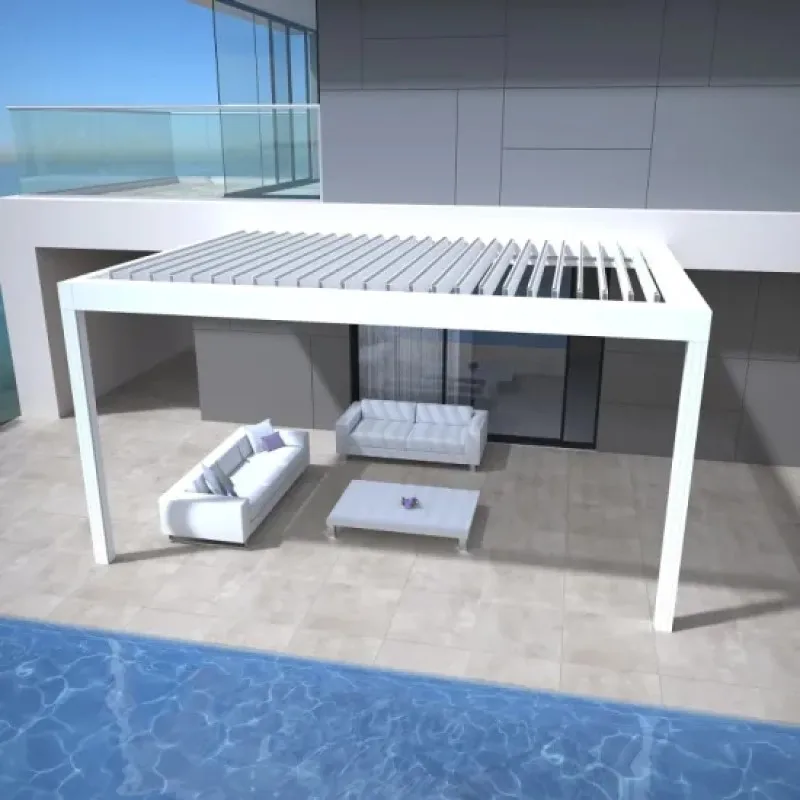 

Outdoor Garden Custom Waterproof Free-Standing Aluminum Sunshading Louvered Roof Pergole|Steel Pergola|Dome Gazebo