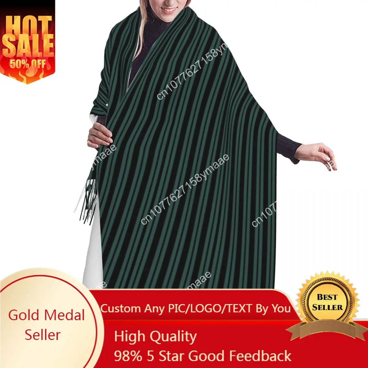 

Custom Stylish Haunted Mansion Decor Pattern Tassel Scarf Women Winter Warm Shawl Wrap Ladies Halloween Ghost Versatile Scarves