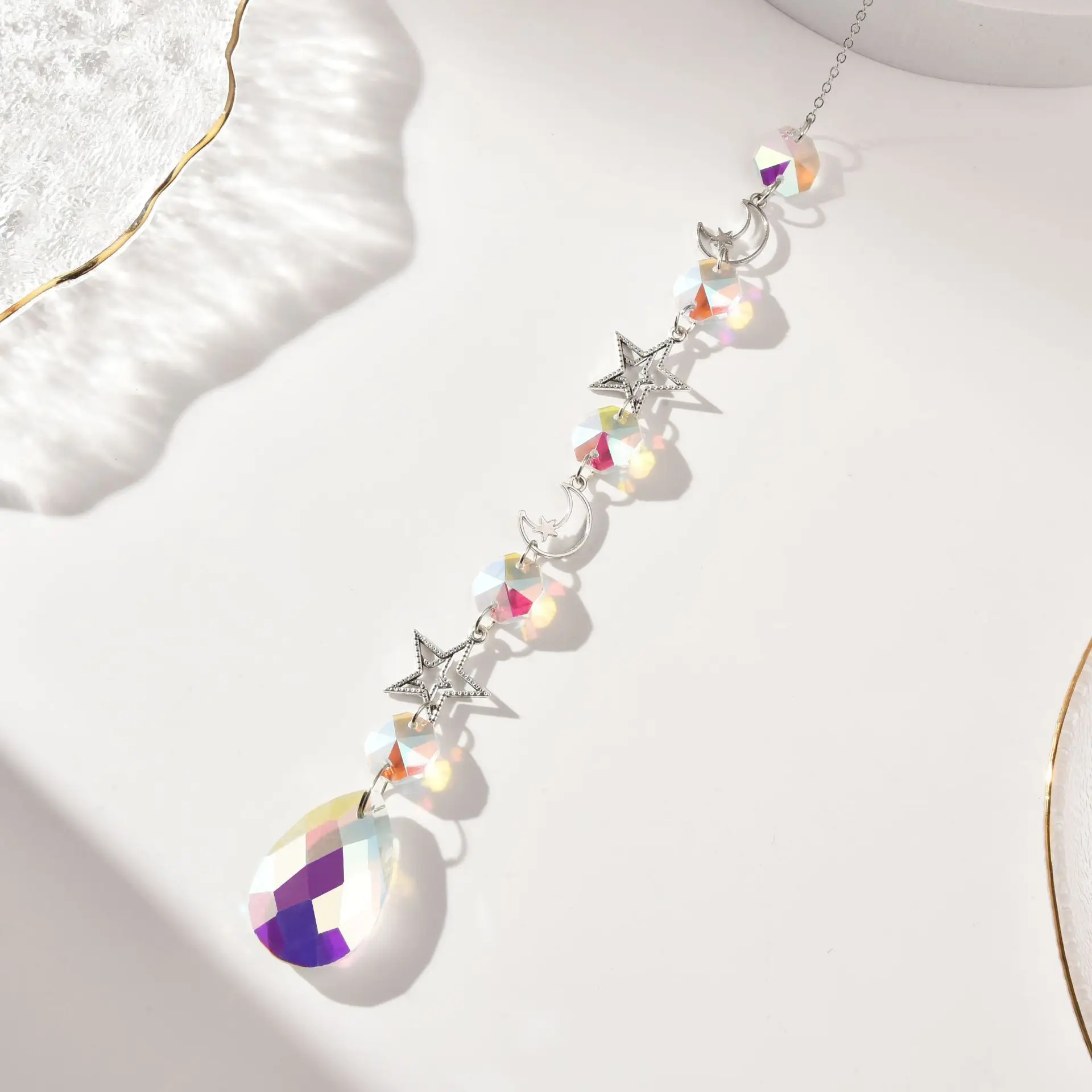 Кристаллы ветряные колокольчики подвеска-Ловец искусственное витражное стекло