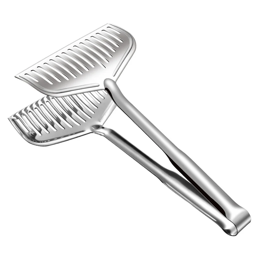 

16*30cm Barbecue Tongs Stainless Steel Frying Fish Clip Home Fried Fish Spatula Food Steak Clip Kitchen Tool