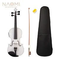 naomi acoustic electric violin fiddle 44 full size violin solid wood body ebony accessories electric violin new