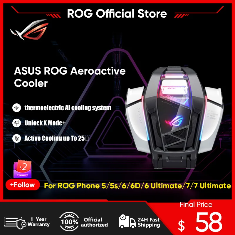 Охладитель для телефона Asus ROG AeroActive, подставка для телефона ROG Phone 7 Series 6/6D/ 5/ROG, игровые аксессуары для телефонов Охладитель для телефона Asus ROG AeroActive, подставка для телефона ROG Phone 7 Series 6/6D/ 5/ROG, игровые аксессуары для телефонов