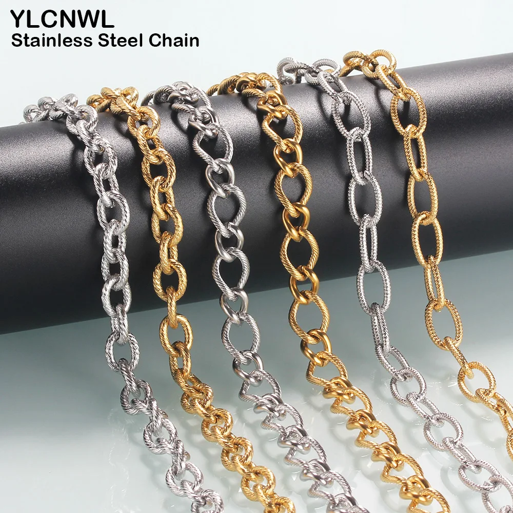 

Thick Stainless Steel Chain Necklaces For Men Women Silver Gold Color Chunky Punk Choker Fashion Jewelry Wholesale 16-30 Inch
