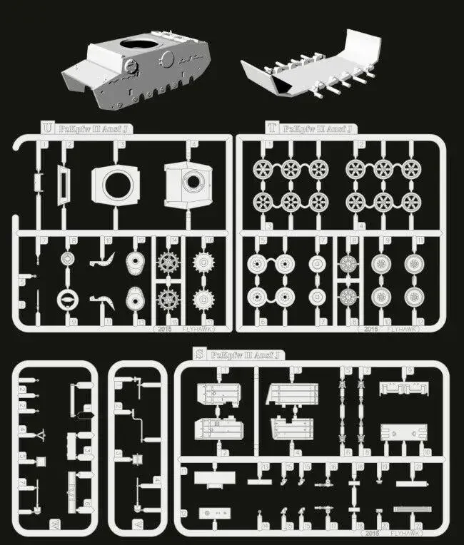 Фото Flyhawk FH3005 1/72 Немецкий Pz. Kpfw II Ausf J(VK.16.01) Модельный комплект №3