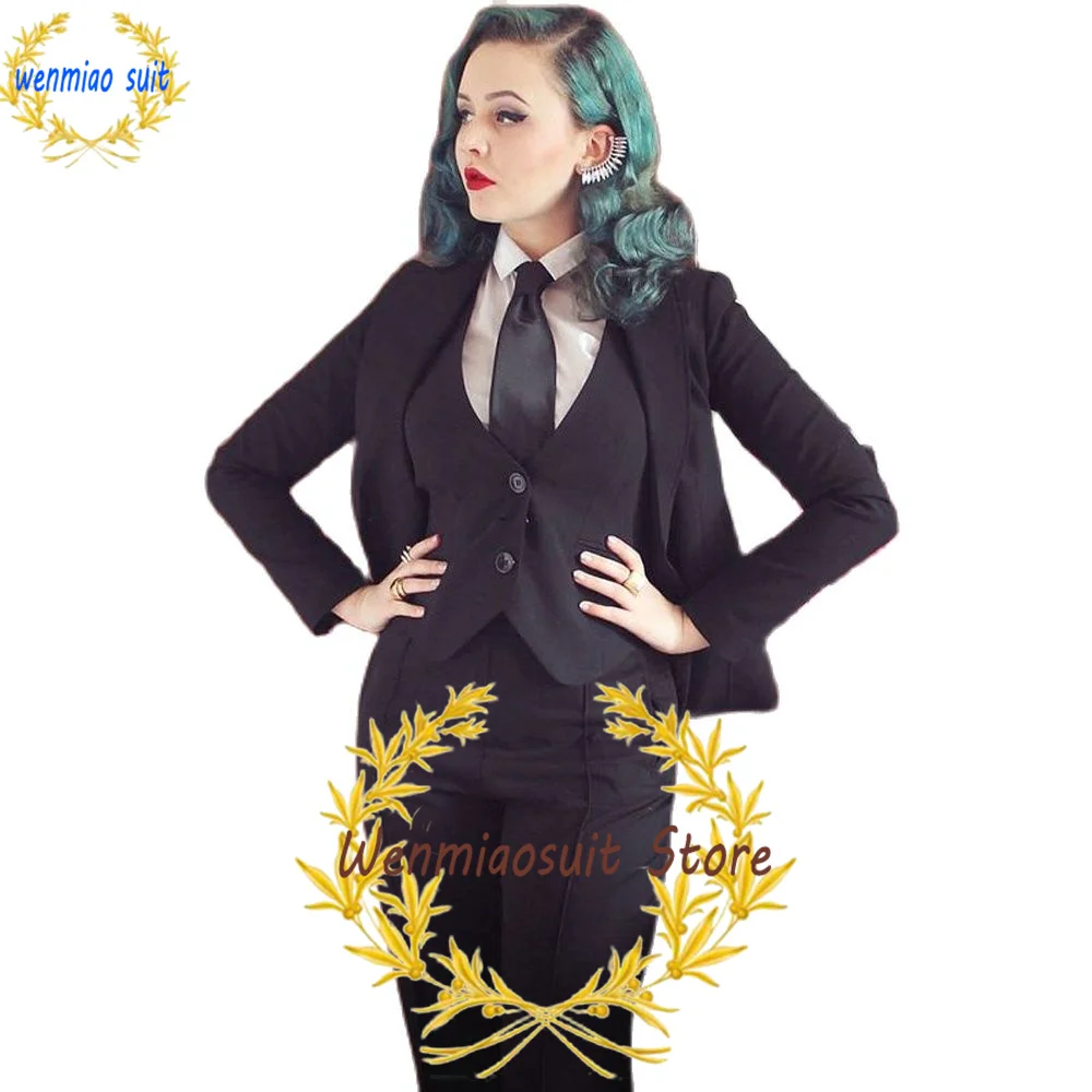 Women's Suit 3 Piece Blazer Pants Vest Formal Business Workwear Party Mom Dress Office Lady Jacket Set بذلات بليزر نسائية