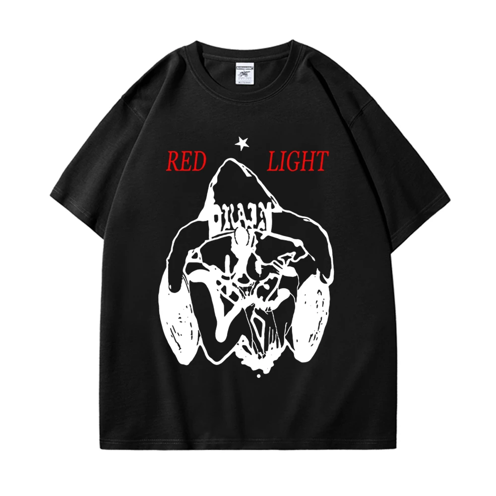 

Swedish Rapper Bladee 333 Tee Shirt Drain Gang Red Light Character Skate Summer Pop Hip Hop T-shirt Cotton Men Womens T Shirt