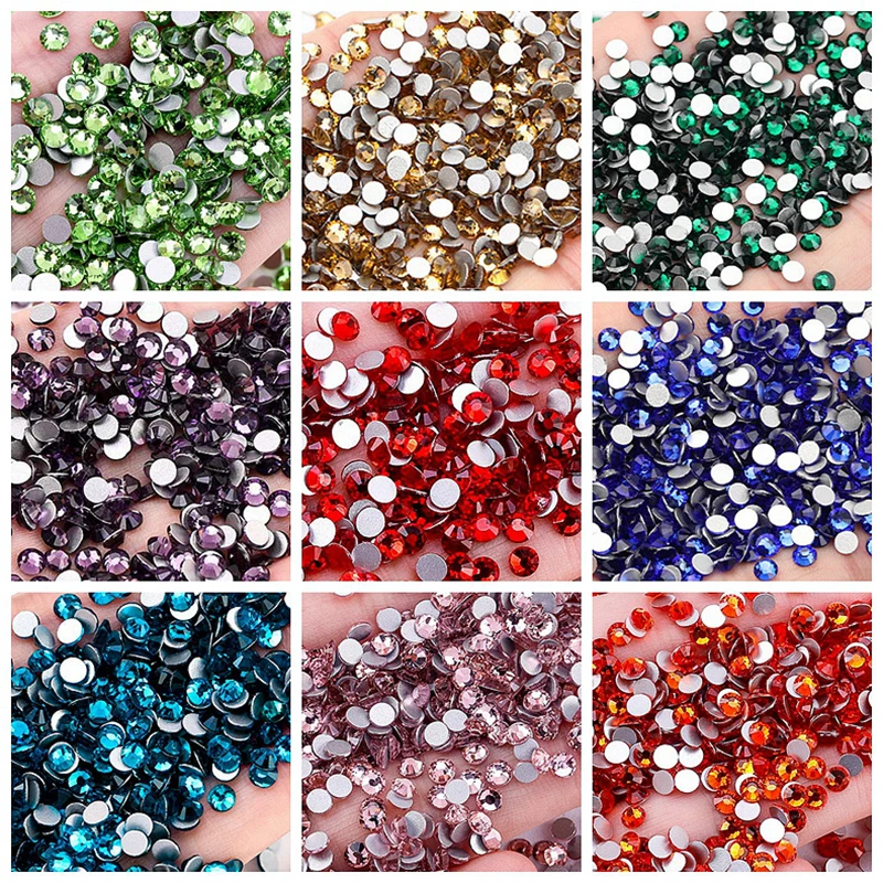 

2pcs SS4-SS30 Mix Size Clear Crystal Non HotFix Gold FlatBack Rhinestones Decorations DIY Glitter Stones 3D Nail Art Accessories
