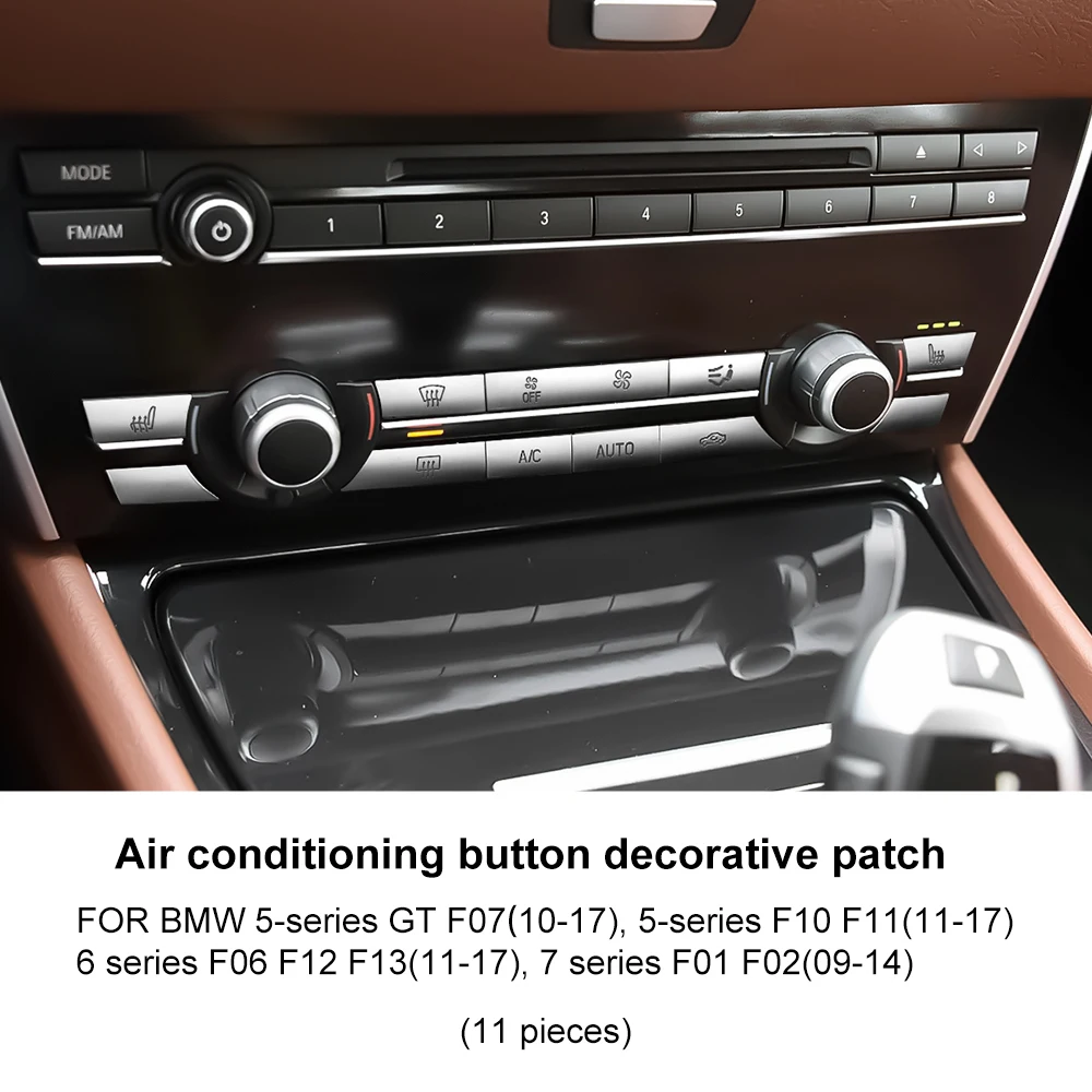

ABS для BMW 5 6 7 серии F07 F10 F11 F12 F13 F06 F01 F02 автомобильный кондиционер CD кнопка декоративная крышка аксессуары наклейка