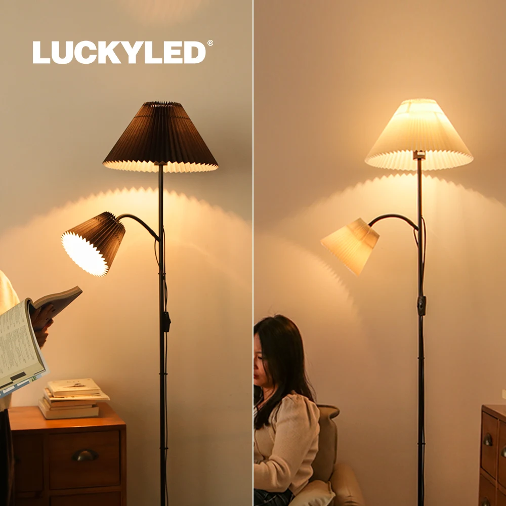 

LUCKYLED Nordic Modern Floor Lamp with Cover E27 Living Room Study Home Decor Standing Light Bedroom Bedside Lamp Indoor Light