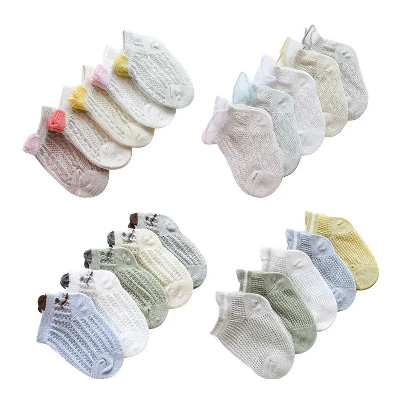 Носки для новорожденных 5 парт/Лот милые сетчатые хлопковые носки маленьких