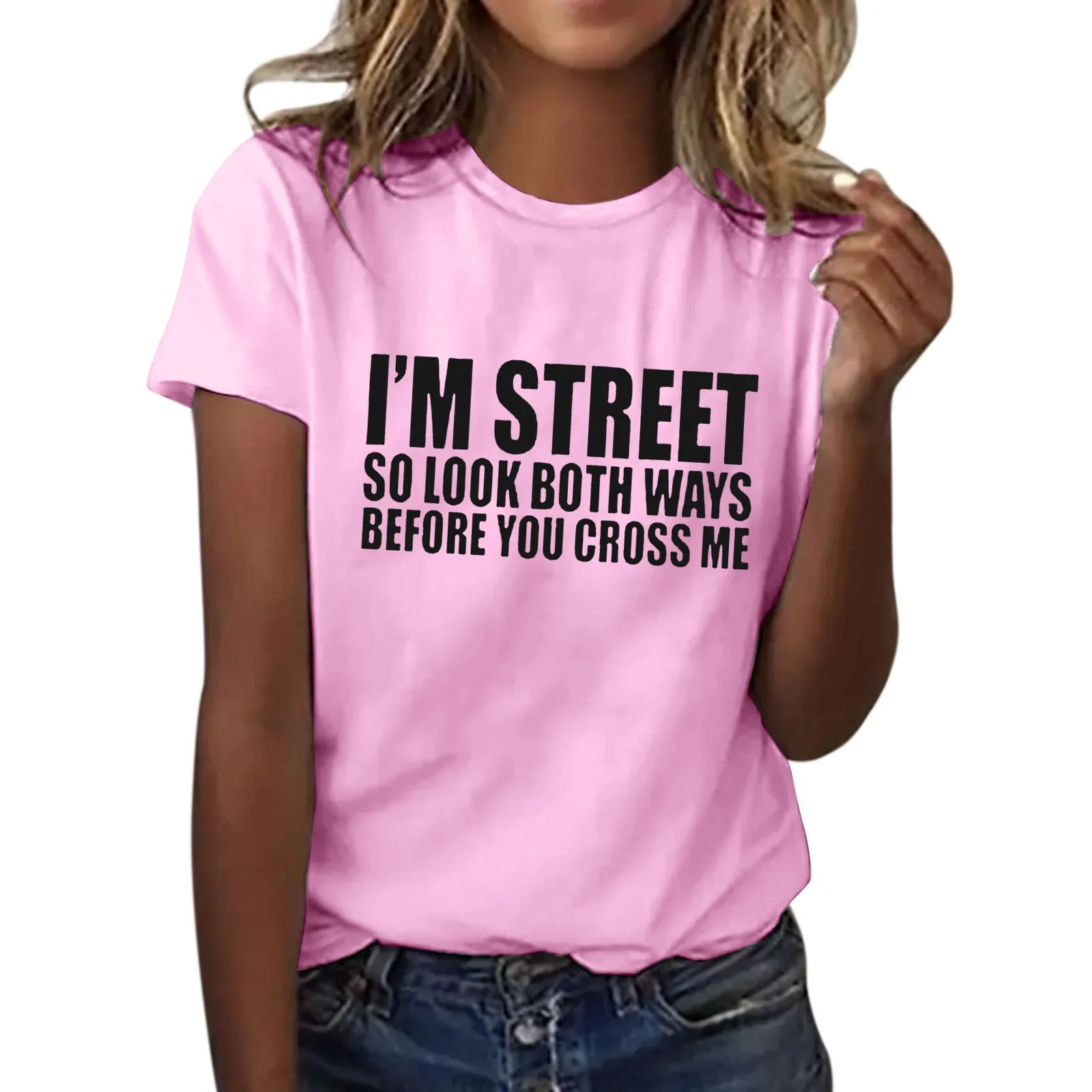 

Женская футболка с коротким рукавом и круглым вырезом