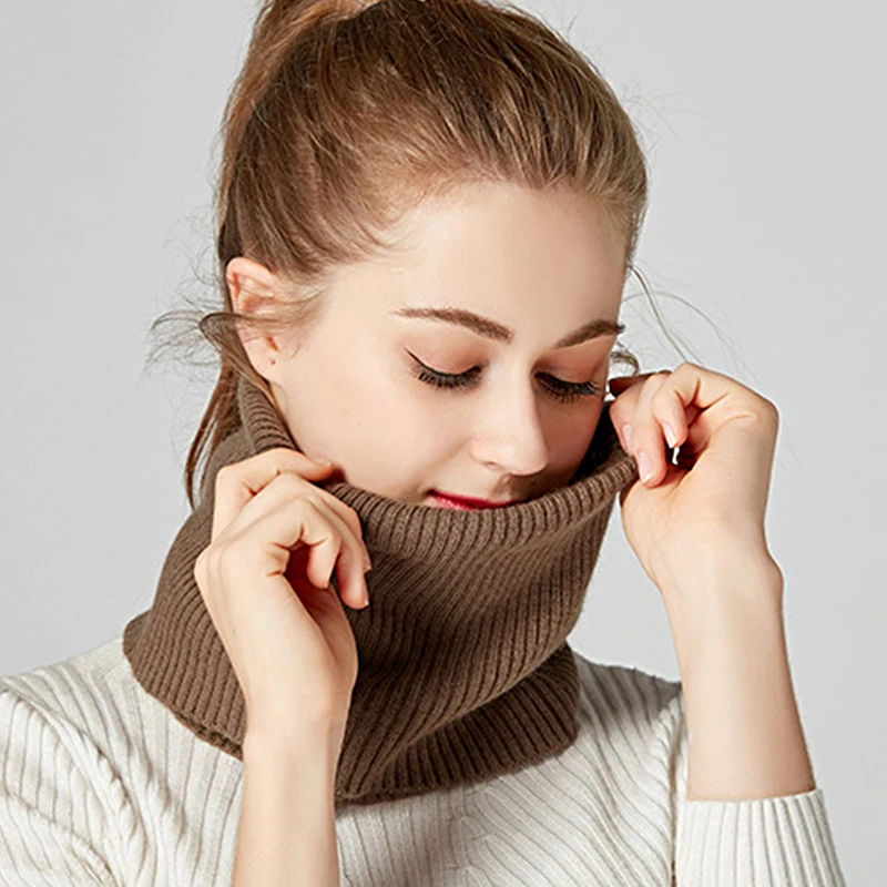 

Knitted Neck Collar Ring Scarf Women Warm Fashion Turtleneck Neck Cover Windproof Cycling Neckerchief Wrap Scarf False Collar