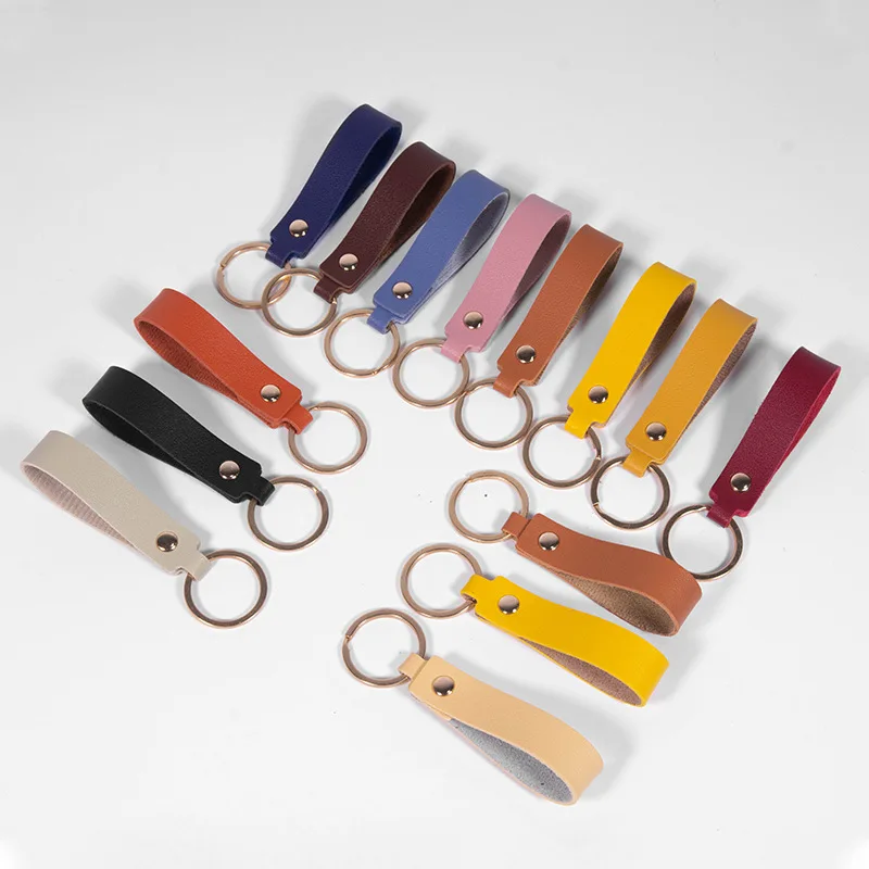 

1/5Pcs Business PU Leather Keychain Fashion Gift Leather Key Chain Men Women Car Key Strap Waist Wallet KeyChains Keyrings