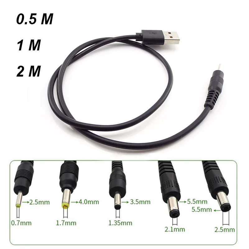 USB A штекер к DC 2,5 3,5 1,35 4,0 1,7 5,5 2,1 5,5 мм штекер питания штекер типа А Удлинительный кабель соединительные шнуры