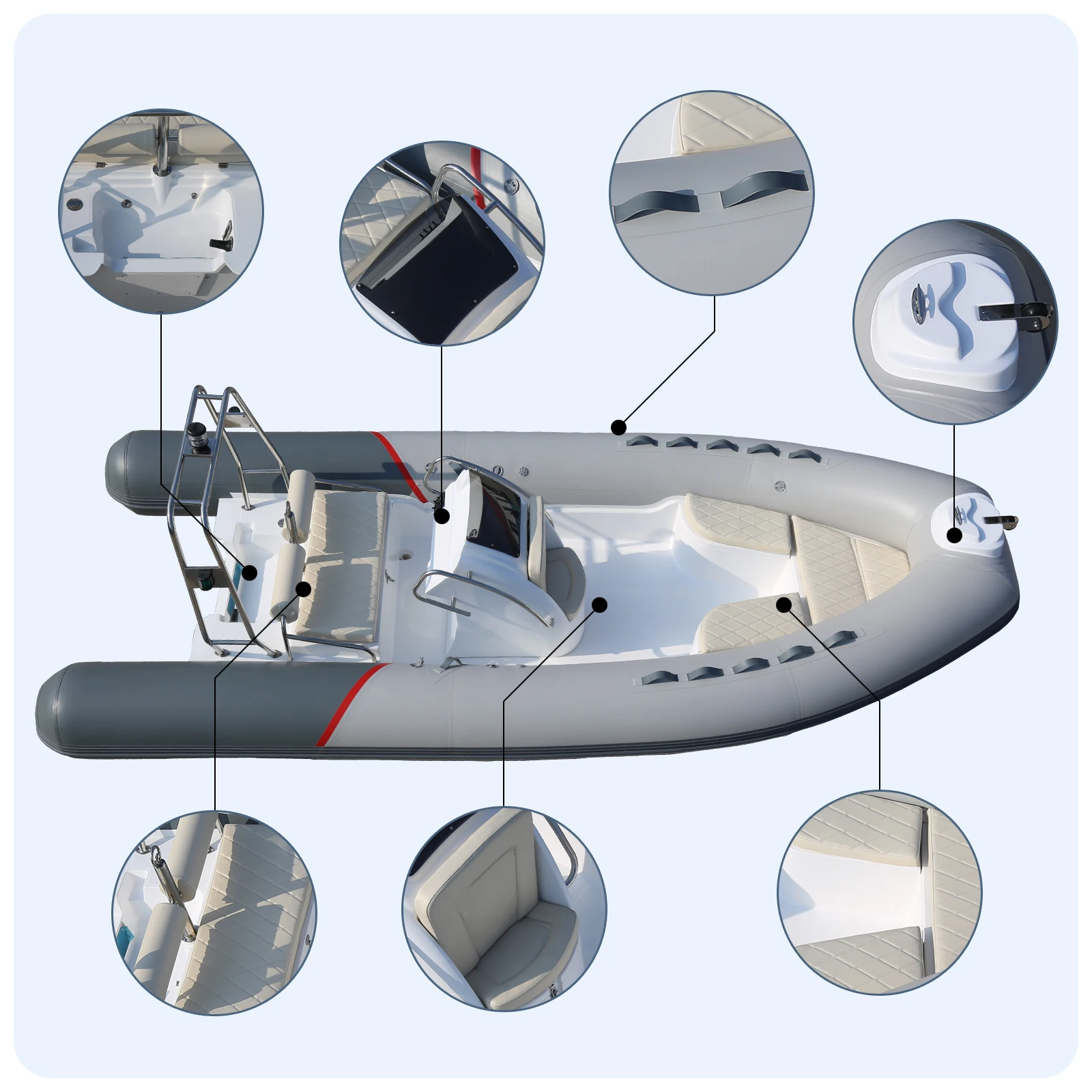 Надувное каноэ на воздушной подушке с пассажирским стекловолоконным полом