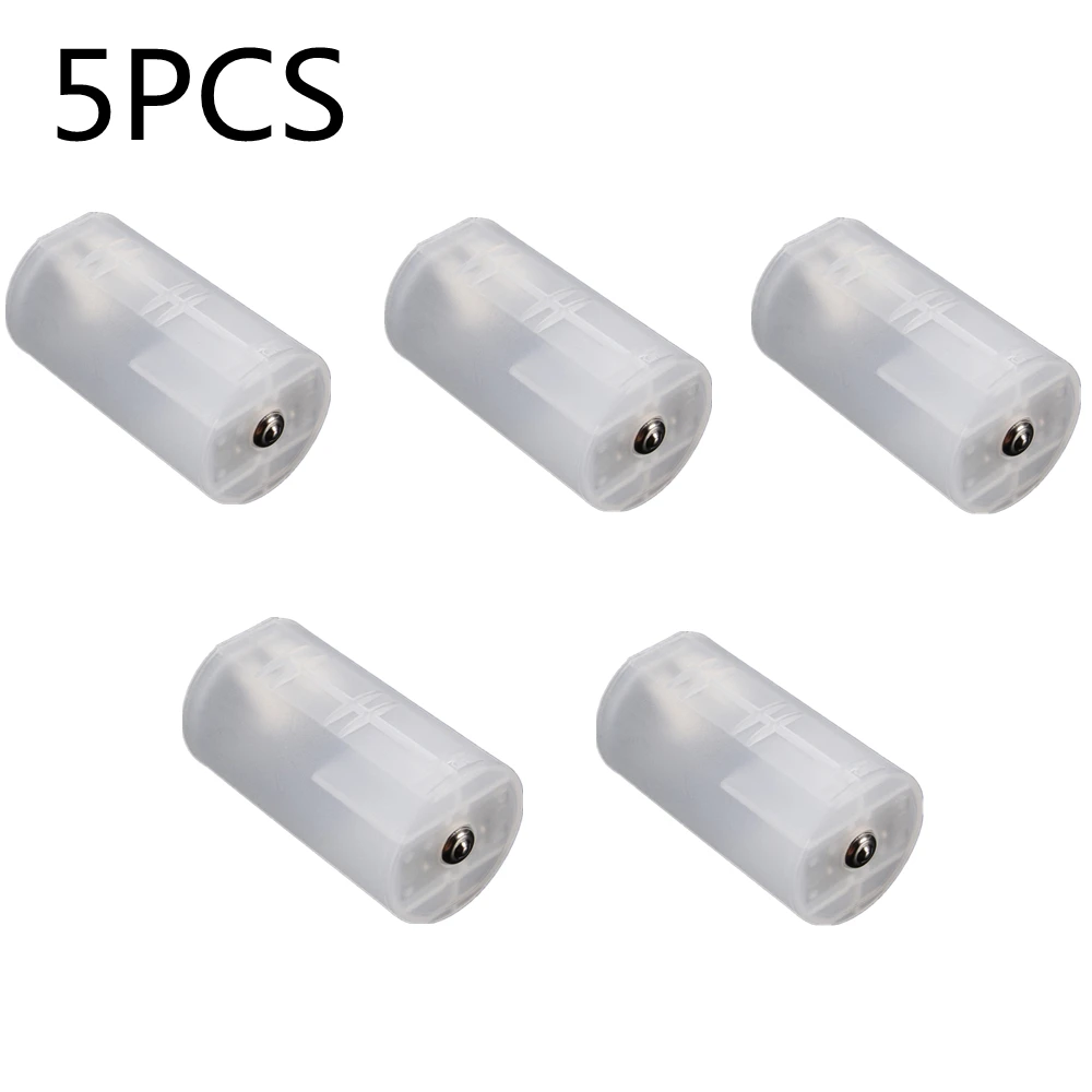 

5Pcs 2 AA To D Size Battery Holder Converter Adapter Switcher Plastic Case Box