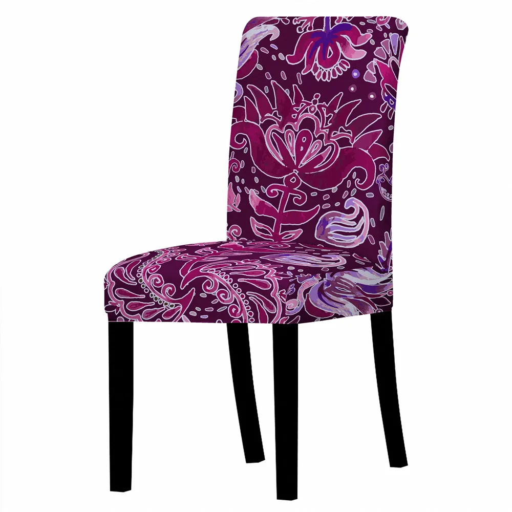

European Vintage Floral Print Stretch Chair Cover High Back Dustproof Home Dining Room Decor Chairs Living Room Lounge Chair