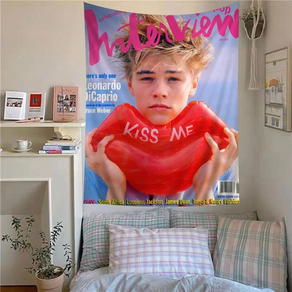 L-Leonardo D-DiCaprio Фильм Звезда Гобелен Настенный Декор Полиэстер Хлопок Мультфильм С