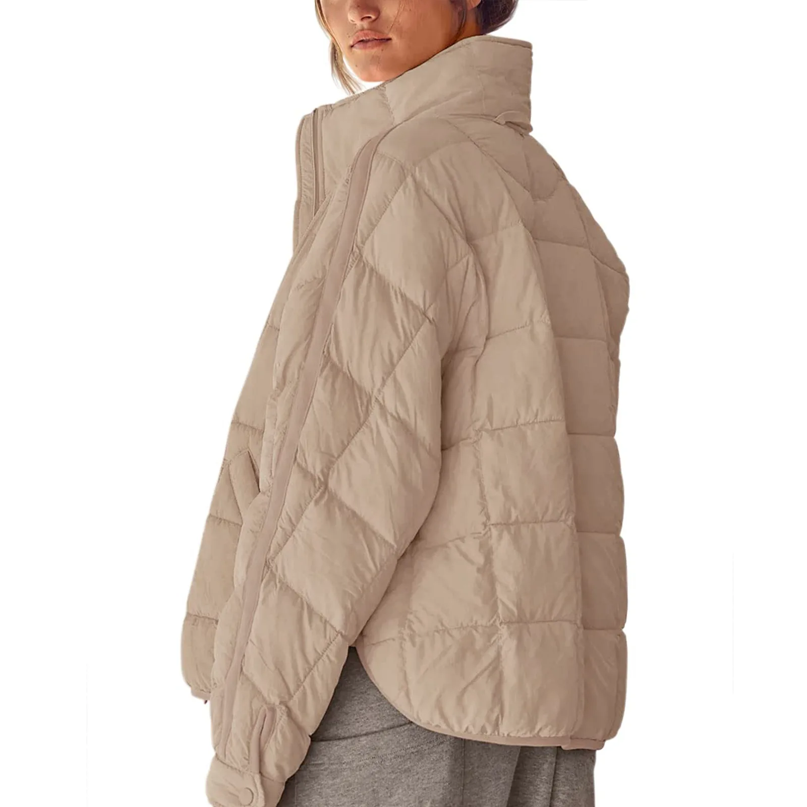 Autumn and winter new style women's pure-color zipper jacket casual button jacket jacket pocket blouse fashion