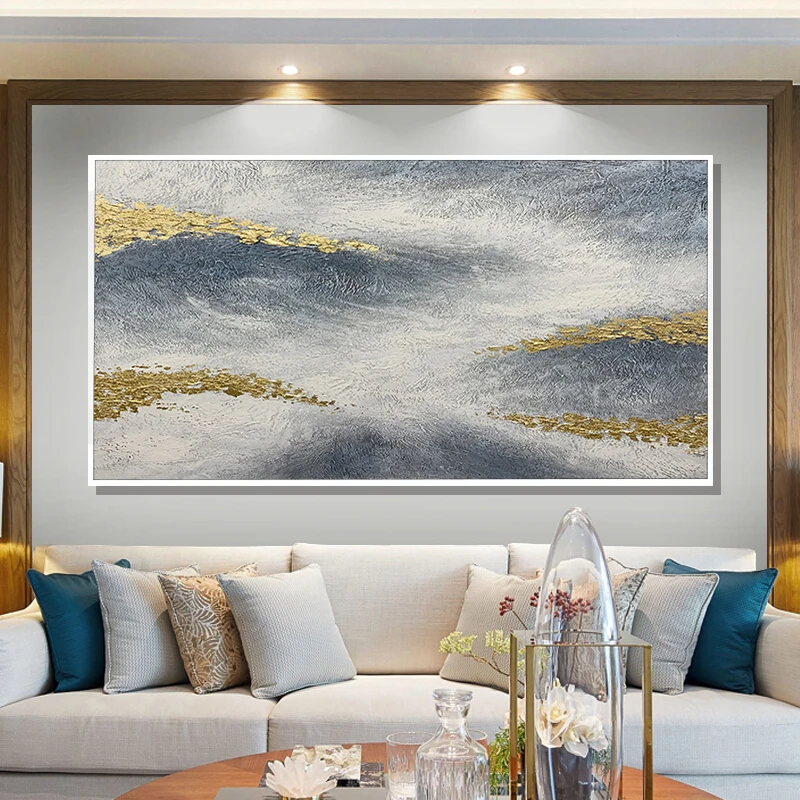 

New Arrivals Gold Gray Hand-painted Modern Wall Art Abstract Oil Painting on Canvas Design Art Oil Painting Picture Unframed