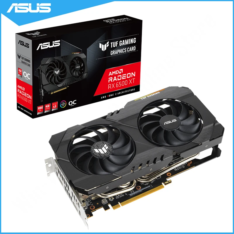 

ASUS TUF-RX6500XT-O4G-GAMING AMD Radeon™ RX 6500 XT OC Edition 4GB GDDR6 Graphics Video Card