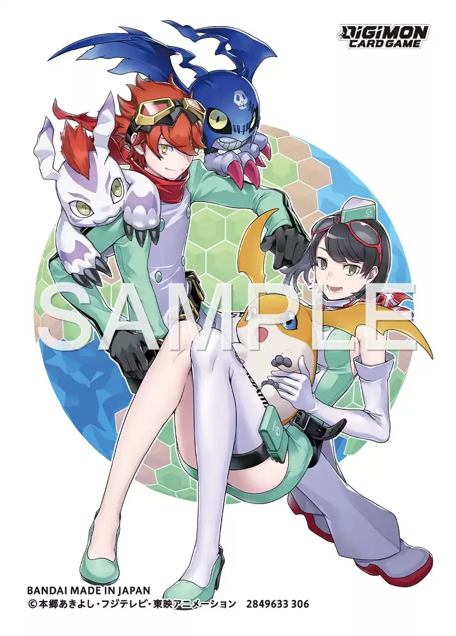 Фото Новые официальные протекторы для карт Bandai DTCG Vol.3 (60 шт., 4 дизайна) Digimon Savers Beatbreak, аниме-протекторы для карт, изысканный подарок, игрушки, 2026 год №3