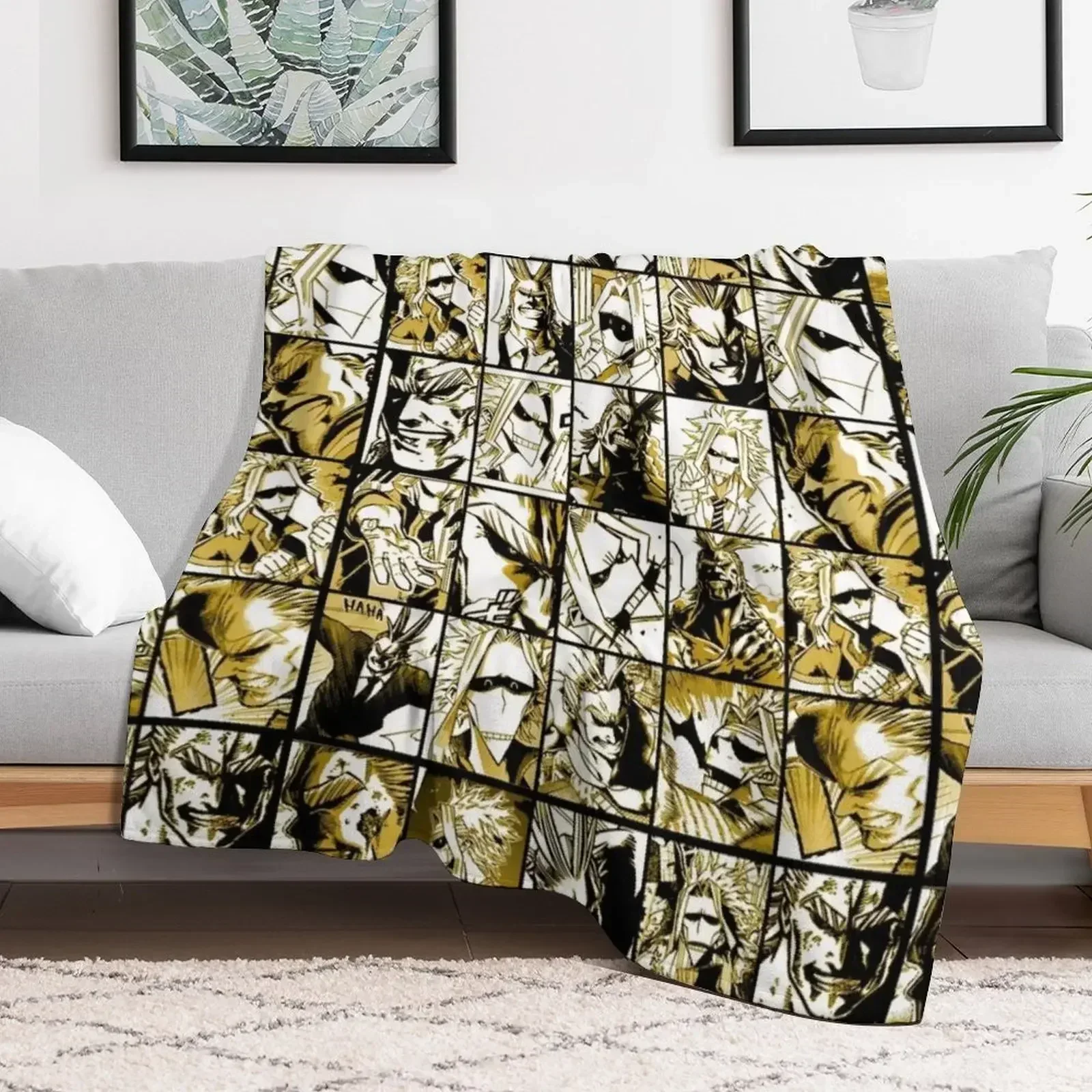 Коллаж Allmight Mix цветная версия пледы большой диван манга теплые одеяла