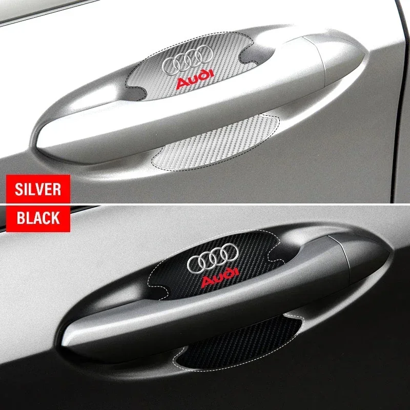 4 шт. защитная наклейка на дверную ручку автомобиля эмблема Стайлинг для Audi B7 B5 B6 B8