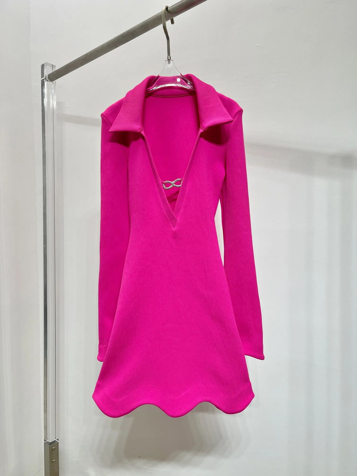 

2023 Women's Clothing Wavy edge on dyeing knitted dress 0818