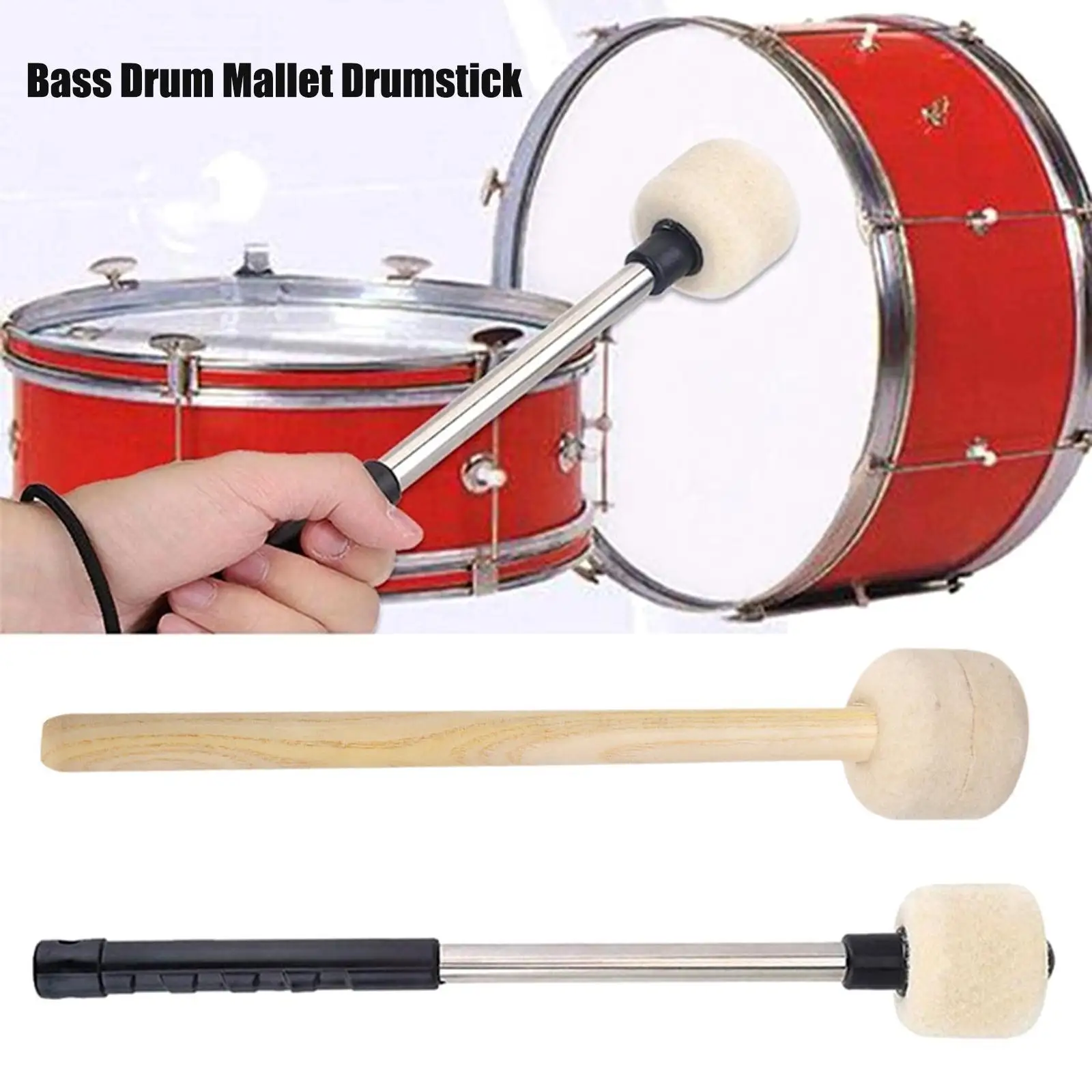 

Drum Mallets Sticks Stick Metal Bass Percussion Drumsticks Mallet Drumstick Head Musical Steel Stainless Chime Bell Snare