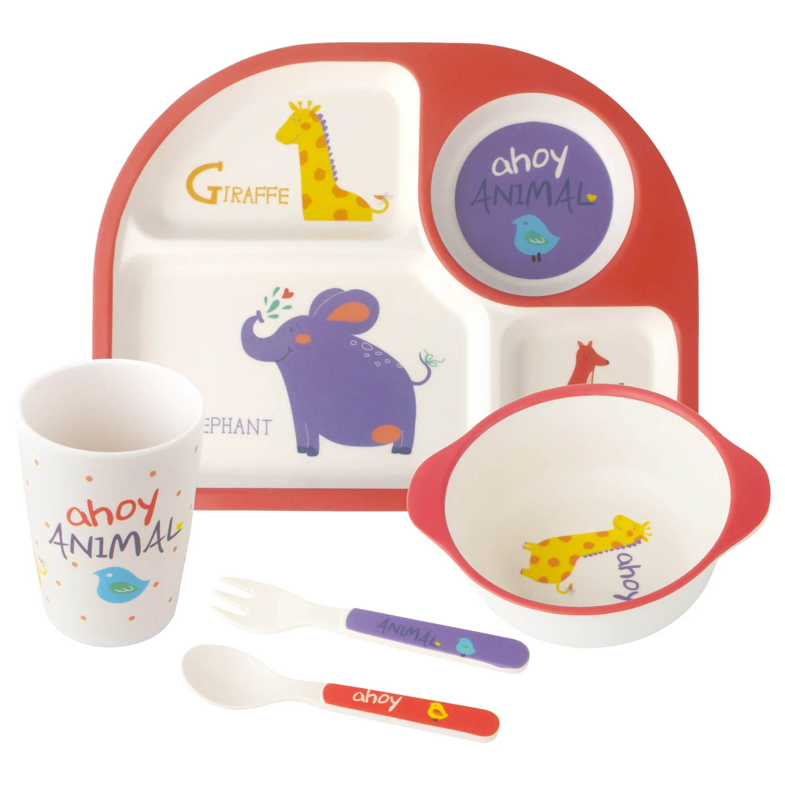 Детская тарелка из натурального бамбукового волокна для кормления ребенка милая