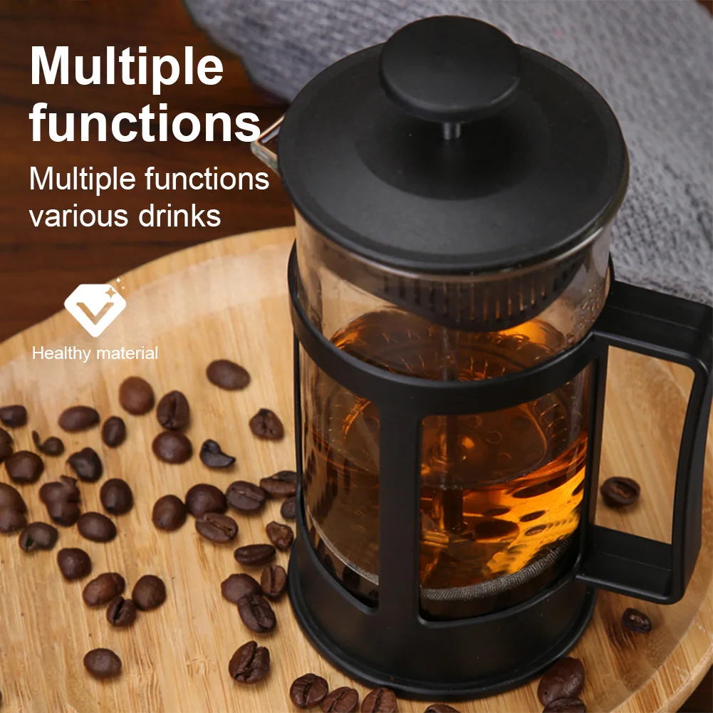 French Press Coffee Maker Pot Multifunctional High Quality Glass Tea 350/600/800ml Home Office |