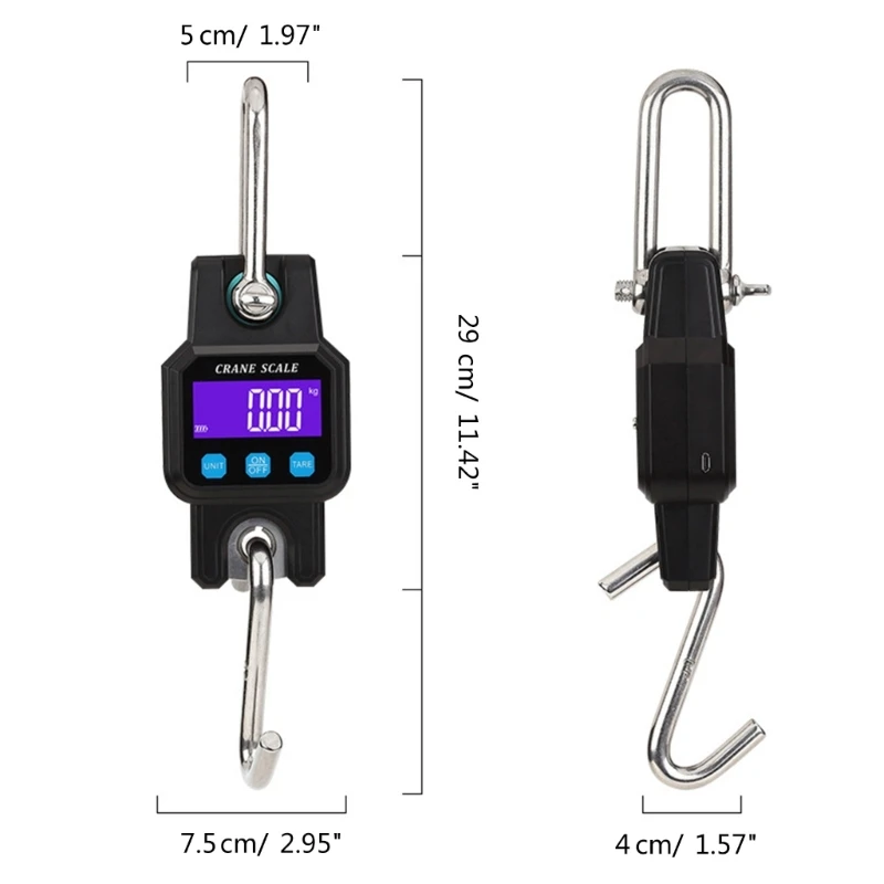 

660lbs Digital Hanging Scale with Cast Plastic-Cases, Handheld 300Kg Mini Crane Scale with Hooks for Fishing