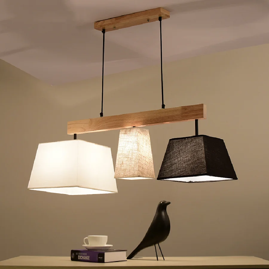 

Modern Led Pendant Lights for Dining Room Wooden Home Living Room Decoration Indoor Lighting Lamp Kitchen Hanging Light Fixture