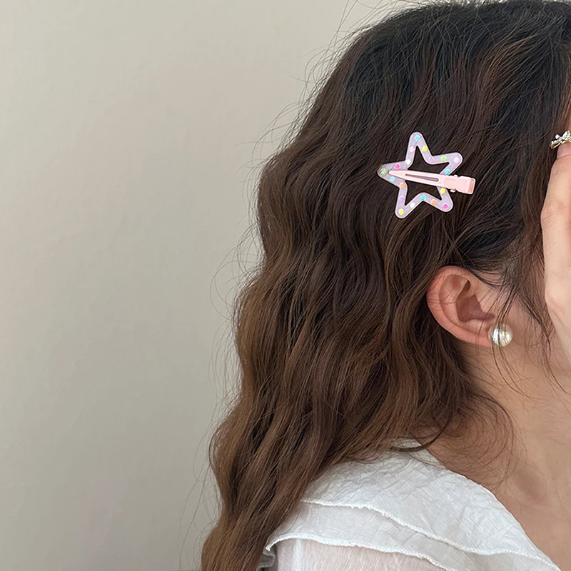 1 шт. красочная звезда BB заколки для волос девочек Y2K Милая заколка женщин простой