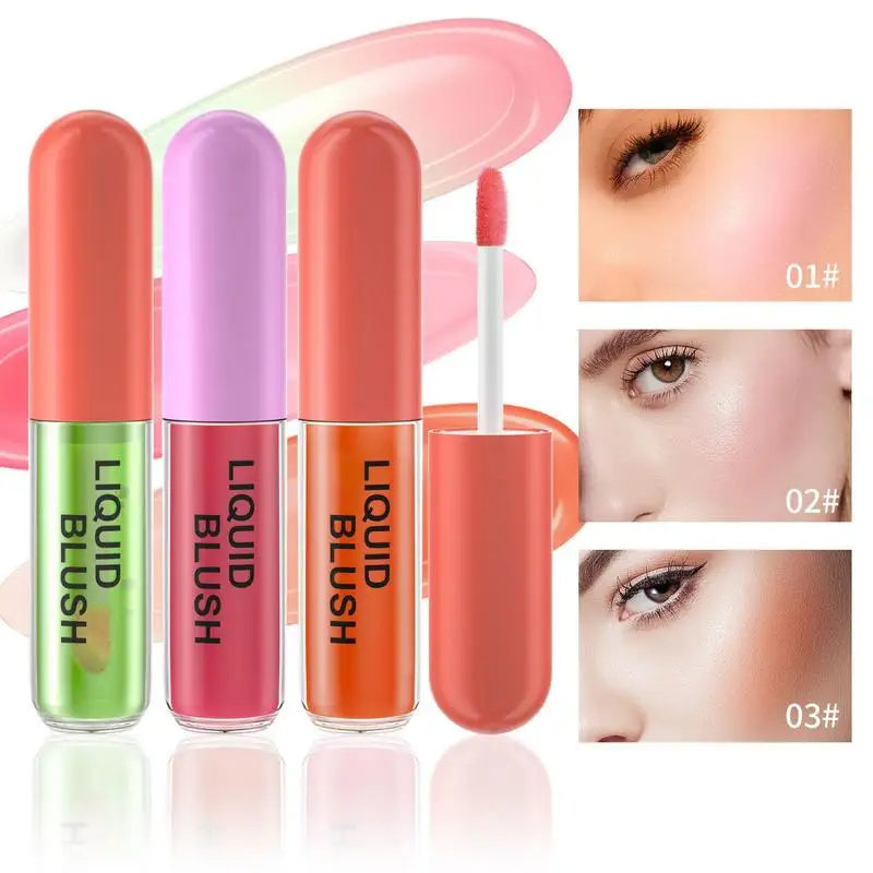 

Waterproof Face Liquid Blush Cheek Tint Sponge Tip Soft Smooth Face Contour Makeup Blusher Rouge Long Lasting Creamy Cosmetic