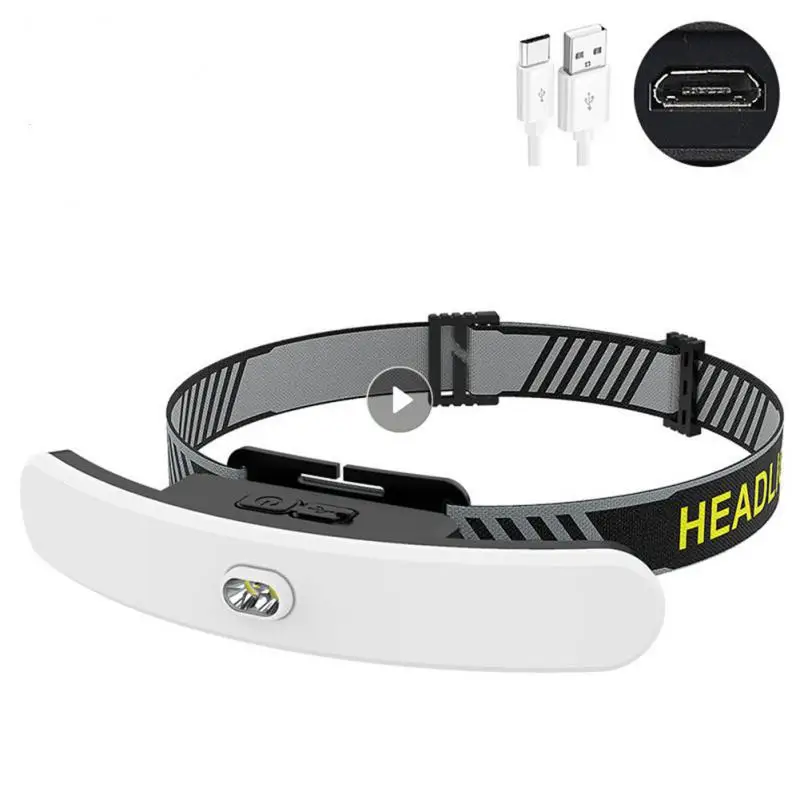 

Induction Headlamps USB Charging Work Repair Head Lamps Red Light Warning Sensing Running Outdoor Headlight Camping Hiking