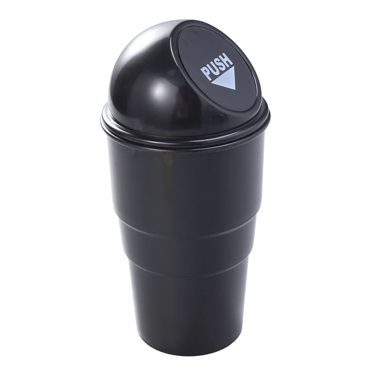 

Car Trash Can With Lid Garbage Dust Bin Storage Barrel Fits Cup Holder In Console Or Door (Black)