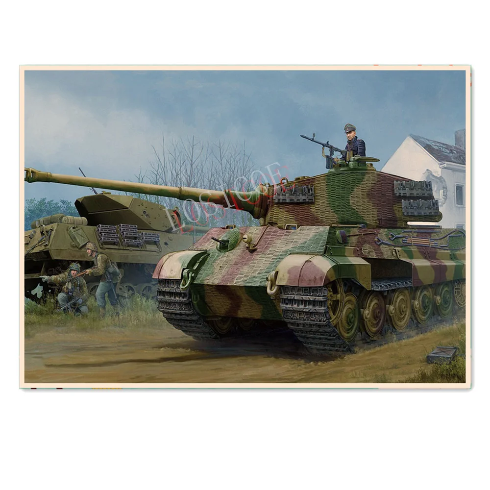 

Tiger II Tank combat vehicle Vintage Kraft Paper Posters & Prints WW II Panzer Armored Picture Art Painting Military Wall Chart