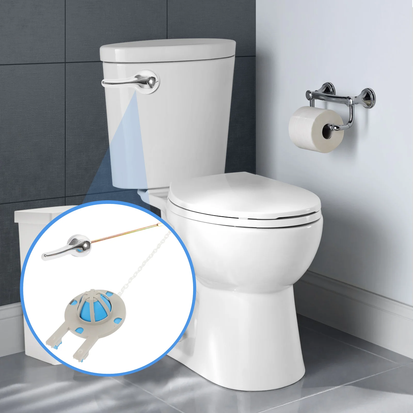 

2 Pcs Toilet Handle Flapper Toilet Flush Lever Toilet Handle Parts The Chain Toilet Wrench