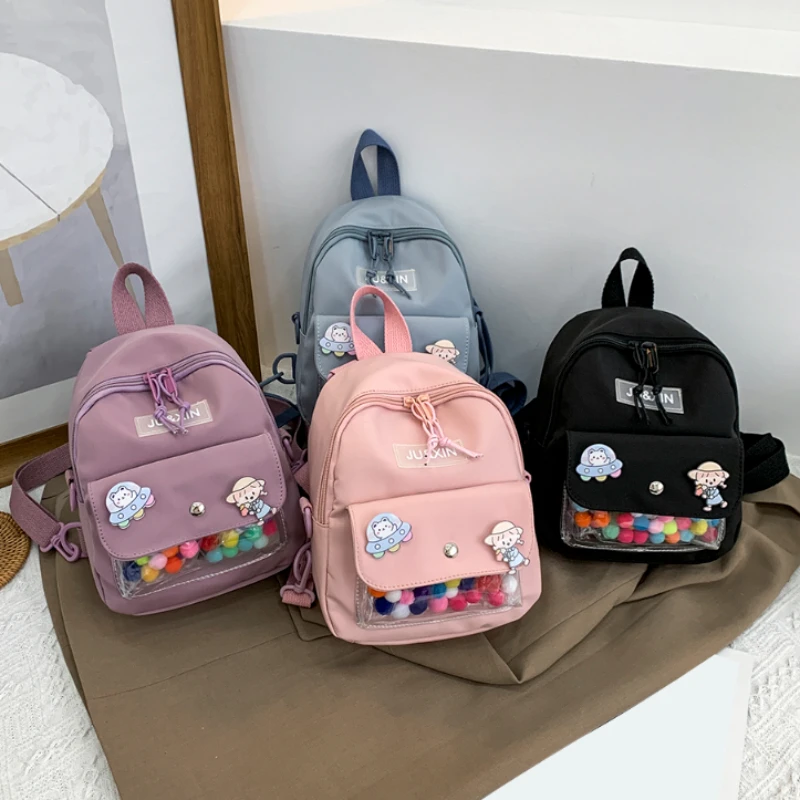 

Cute Cartoon Badge Design Girls Backpack For Women Eco Friendly Canvas Small Backpack Girls School Bag Travel Rucksack mochila