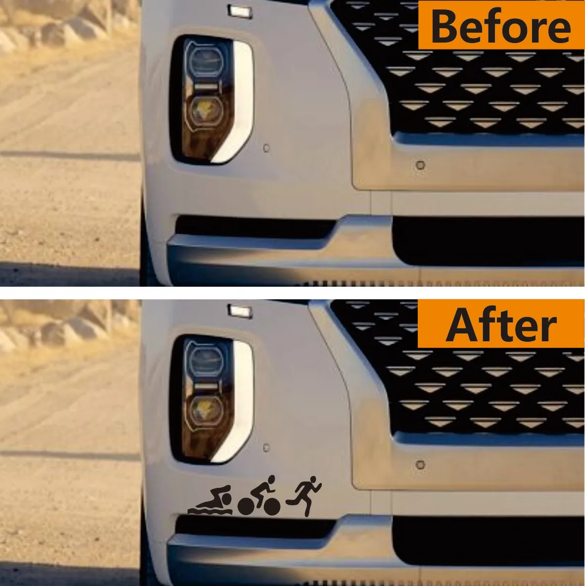 Автомобильная наклейка для триатлона подходящая плавания езды на велосипеде и