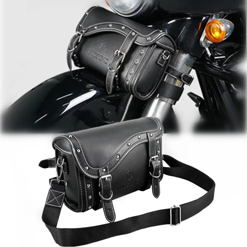 

NICECNC Motorcycle Handlebar Bag for Harley KTM Duke 390 Casual Outing Men Leather Shoulder Bag Universal Motorbike Accessories