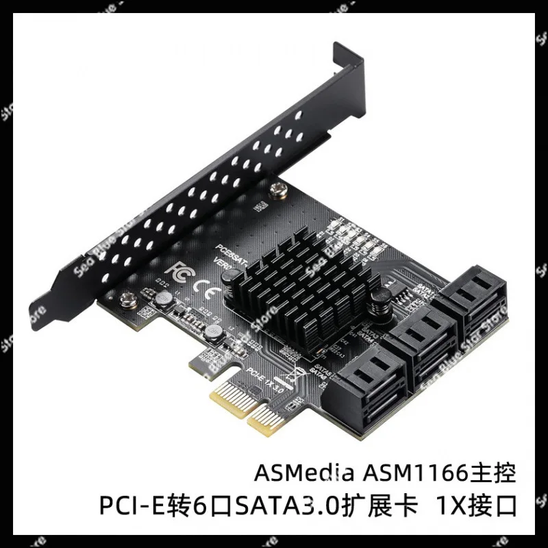 Фото Карта расширения PCI-E3.0 GEN3 на 6, 8, 10 портов, карта расширения SATA3.0 для жестких дисков 6G, ASM1166 master №3