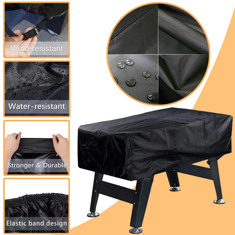 Black Heavy Duty Soccer Cover Dustproof Table Protector For 
