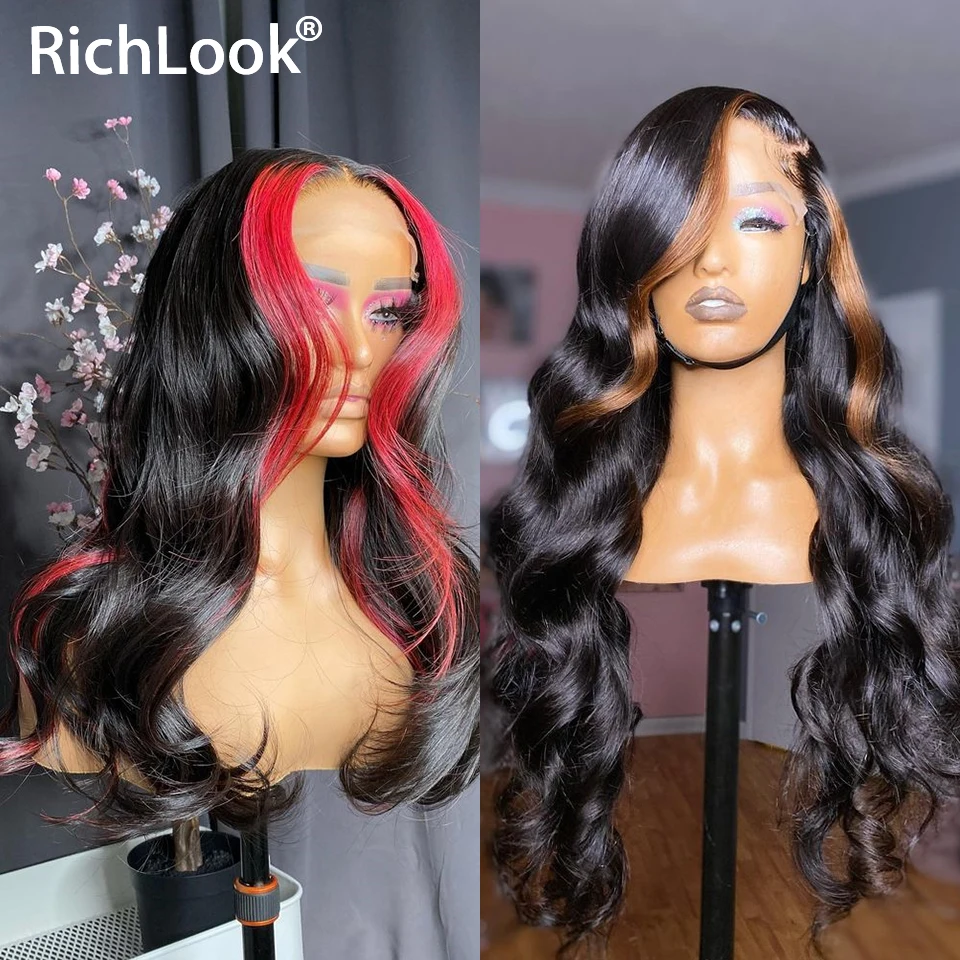 

Бразильские натуральные человеческие волосы Омбре 13x 4 на сетке спереди, парики для женщин, красно-коричневый цветной фронтальный парик, не ...