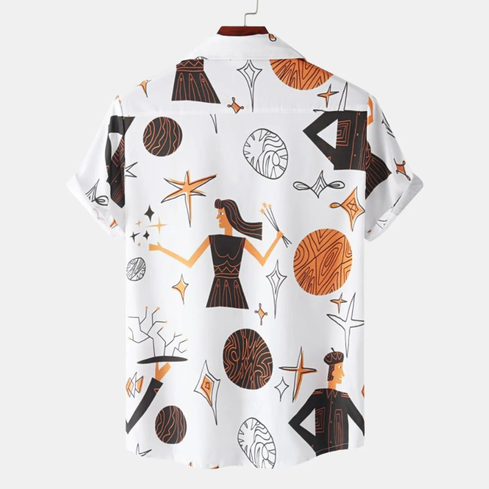 

Button up Shirt Men Men Summer Printed Top Shirt Collar Fashion Top Casual Loose Short Button up Shirt Men Collar Leotard